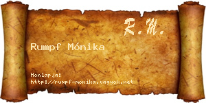 Rumpf Mónika névjegykártya